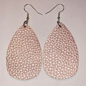Pink Textured Teardrop Earrings